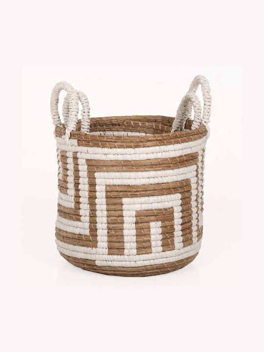 Freebox Decorative Basket Wicker with Handles White 36x36x32cm