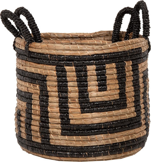 Freebox Decorative Basket Wicker with Handles Black 36x36x32cm