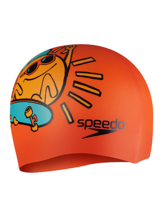 Speedo Silicone Kids Swimming Cap Orange