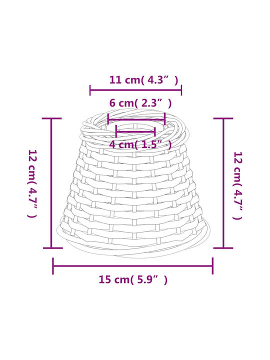 vidaXL Rotund Abajur Alb cu Diametru 15cm