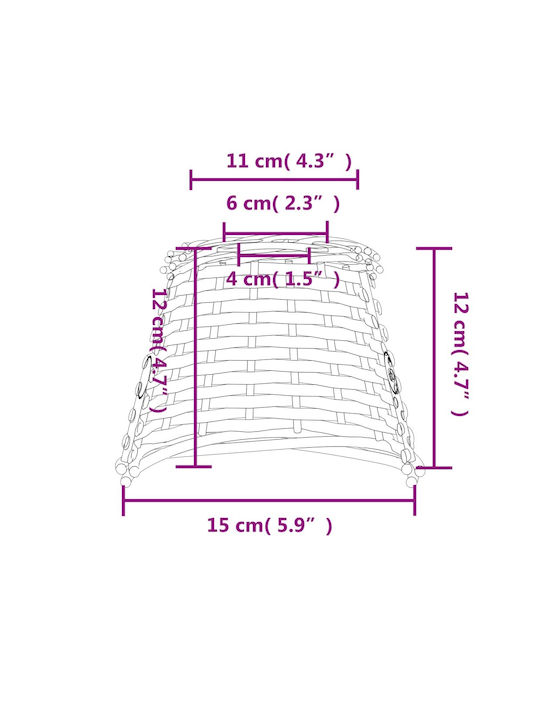 vidaXL Rotund Abajur Alb cu Diametru 15cm