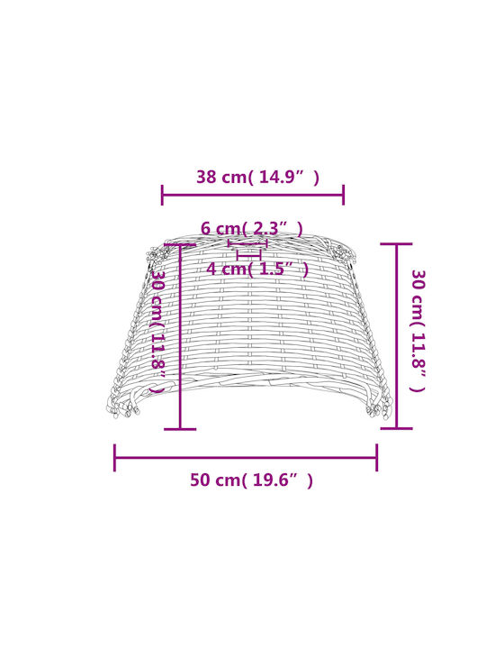 vidaXL Round Lamp Shade Brown with Diameter 50cm