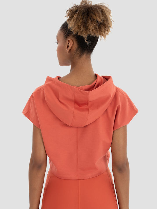 Superstacy Women's Cropped Hooded Sweatshirt Orange