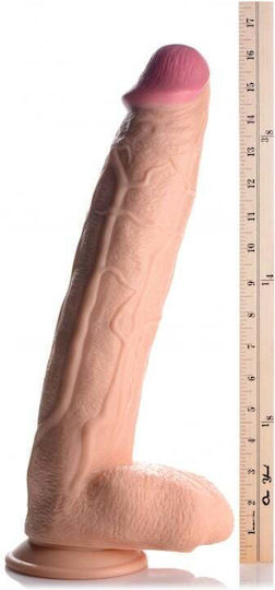 XR Dildo realist cu Testicule și Ventuză Flesh 33cm