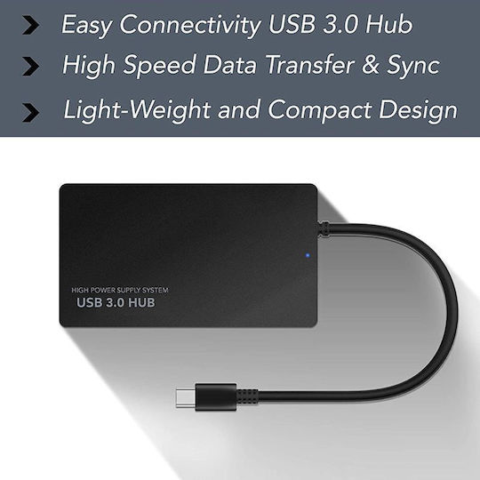 Northbatt USB 3.1 4 Port Hub with USB-C / Ethernet Connection and External Power Supply