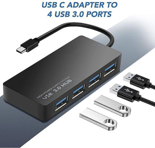 Northbatt USB 3.1 4 Port Hub with USB-C / Ethernet Connection and External Power Supply