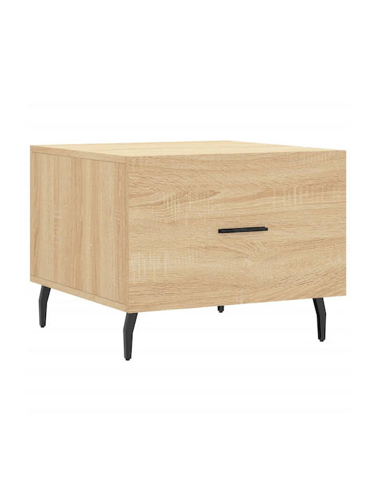 Square Side Table Wooden with Drawers Sonoma Oak 2 Pieces M50xL50xH40cm