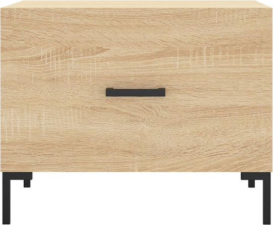 Square Side Table Wooden with Drawers Sonoma Oak 2 Pieces W50xL50xH40cm