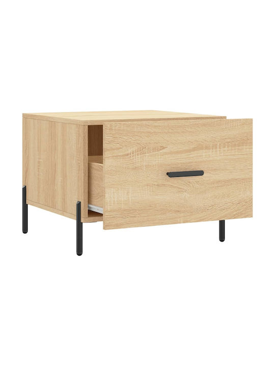 Square Side Table Wooden with Drawers Sonoma Oak 2 Pieces M50xL50xH40cm