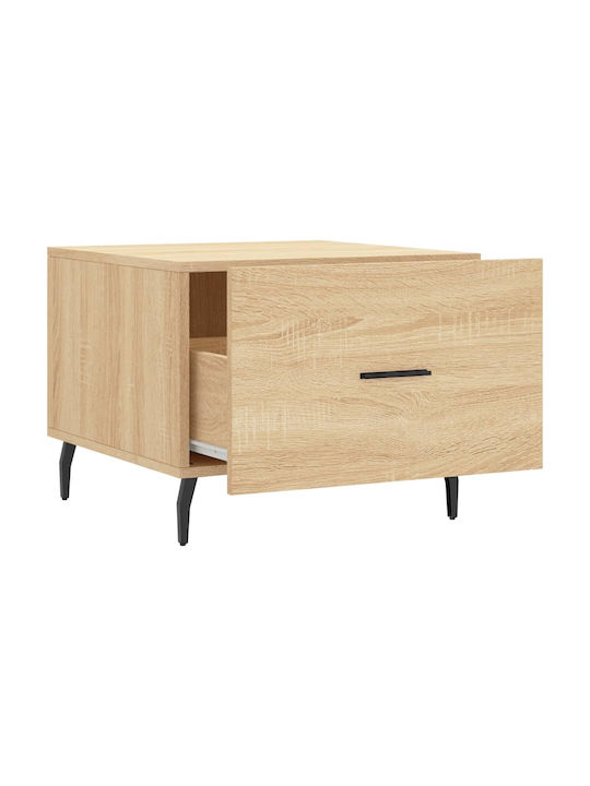 Square Side Table Wooden with Drawers Sonoma Oak 2 Pieces M50xL50xH40cm