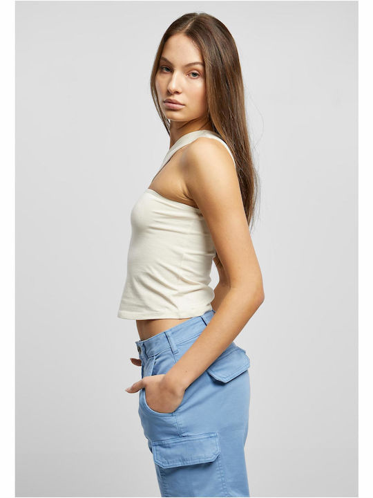 Γυναικεία Μπλούζα Βαμβακερή Off-Shoulder με έναν Ώμο Λευκή