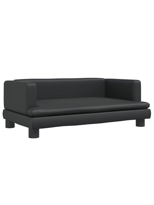 vidaXL Συνθετικό Δέρμα Dog Sofa Bed Black 80x45cm