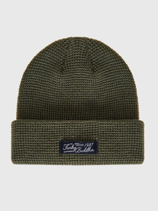 Funky Buddha Beanie Ανδρικός Σκούφος Πλεκτός σε Χακί χρώμα