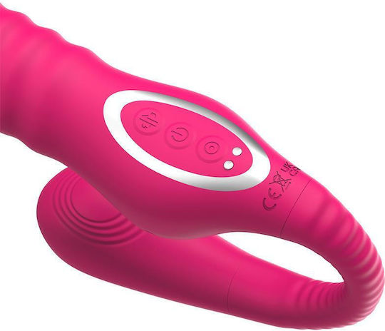 Kinksters Trägerlos Strap On mit Vibration in Fuchsie Farbe
