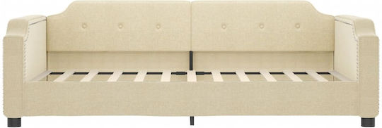 Sofa Bed Single Upholstered with Fabric Blue with Slats for Mattress 100x200cm