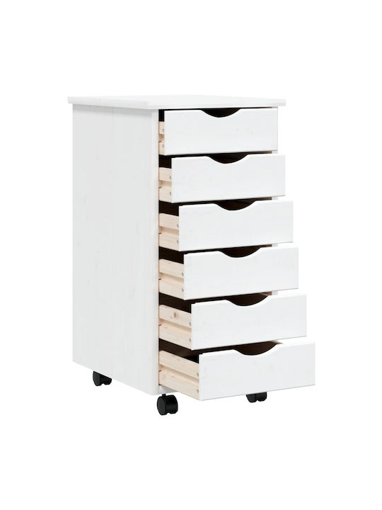 Office Storage Solid Wood Drawer White L34xW39xH65.5cm