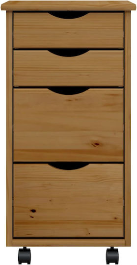 Sertar De Birou Din Lemn Masiv Culoare Maro Miere 34x39x65.5cm