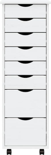 Office Drawer Made of Solid Wood White 34x39x103cm