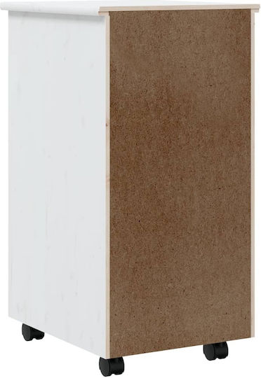 Sertar De Birou Din Lemn Masiv Alb 34x39x65.5cm