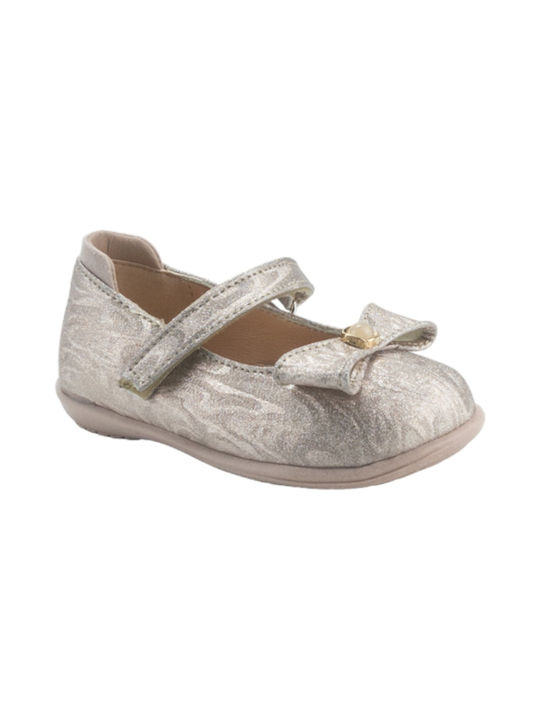 Scarpy Kids Ballerinas with Hoop & Loop Closure Beige