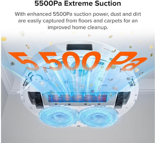 Roborock Q Revo Aspirator Robot pentru Aspirare & Spălare cu Cartografiere și Wi-Fi Albă