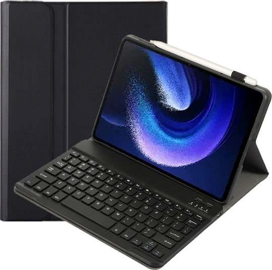 Lambskin Texture Flip Cover με Πληκτρολόγιο στα Αγγλικά US Μαύρη (Xiaomi Pad 6)