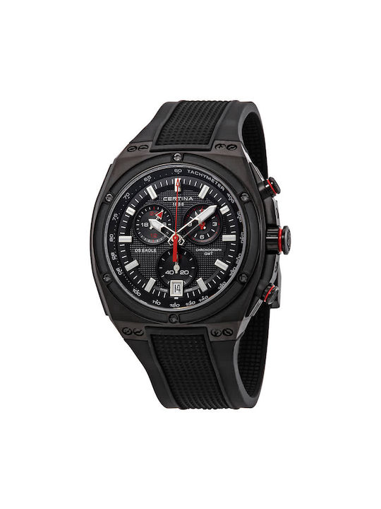 Certina Ds Watch Chronograph Battery with Black Metal Bracelet