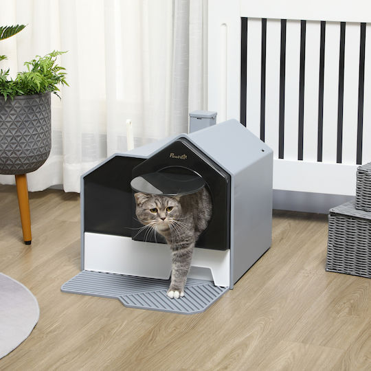 Pawhut Cat Toilet Closed Gray L47 x W45 x H42cm