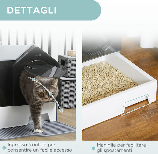 Pawhut Cat Toilet Closed Gray L47 x W45 x H42cm