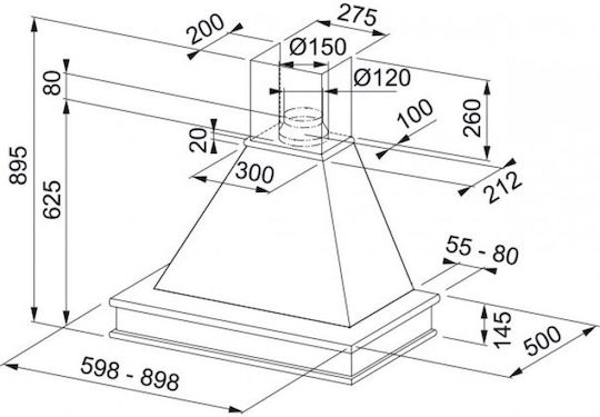 Franke Country FCL 90 NF Kamin-Dunstabzug 90cm Weiß