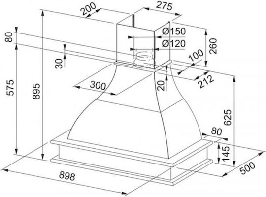 Franke Country FCS 90 NF Απορροφητήρας Καμινάδα 90cm Λευκός