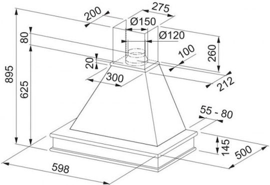 Franke Country FCL 60 NF Απορροφητήρας Καμινάδα 60cm Η Μετώπη Δεν Περιλαμβάνεται