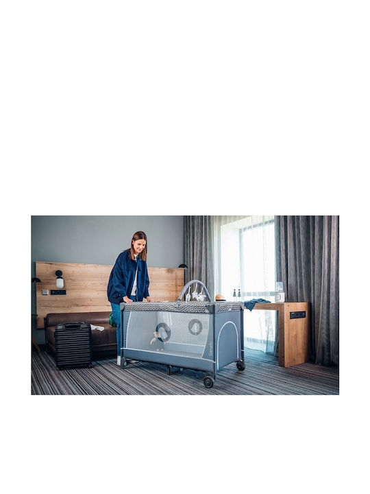 Lionelo Flower Laufstall mit Wickeltisch & Matratze Gray