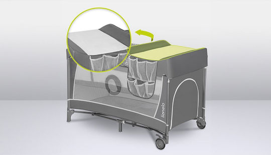Lionelo Flower Baby Playpen with Changing Table and Grey Mattress 60x120cm