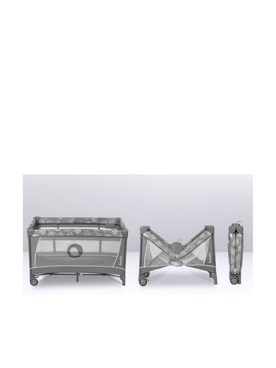 Lionelo Flower Laufstall mit Wickeltisch & Matratze Gray