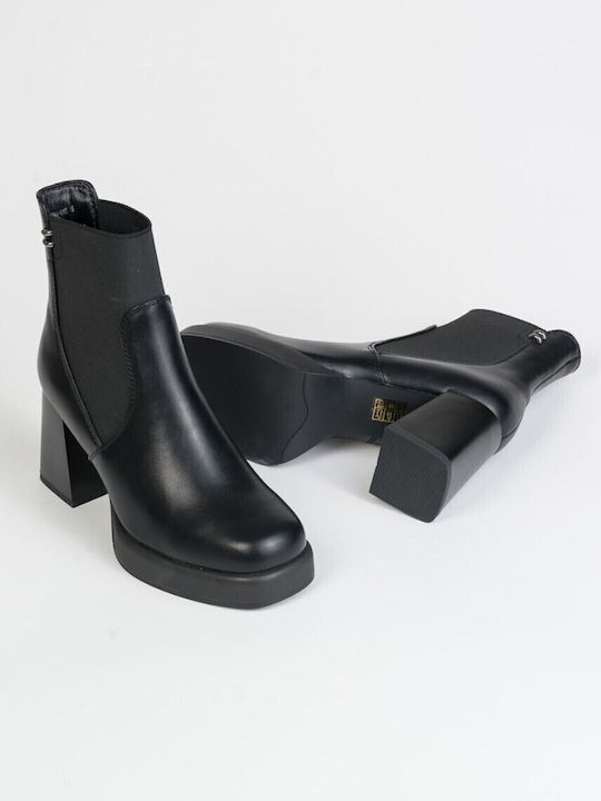 Arte Piedi Women's High Heel Chelsea Boots Black