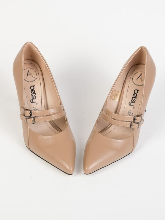 Arte Piedi Pumps mit Stiletto-Absatz & Riemchen Beige