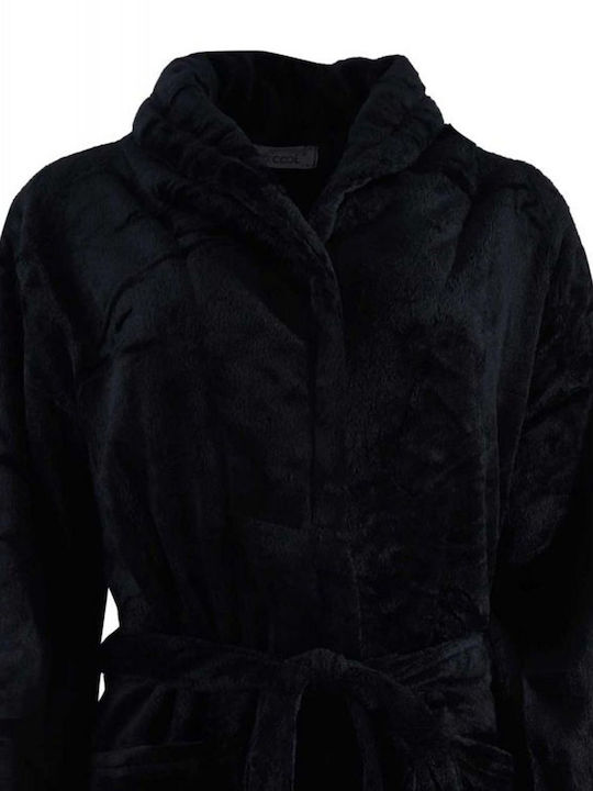 G Secret Winter Women's Velvet Robe Black