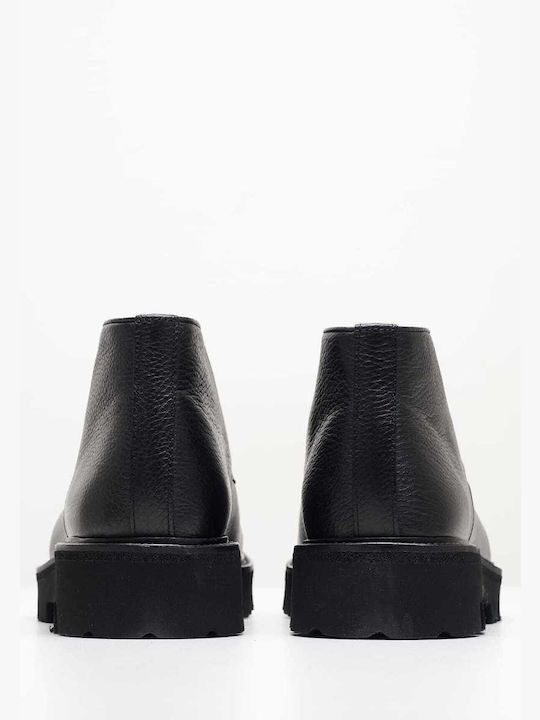 Leder Schwarz Herrenstiefel