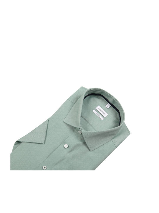 Seidensticker Men's Shirt Short Sleeve Cotton Green