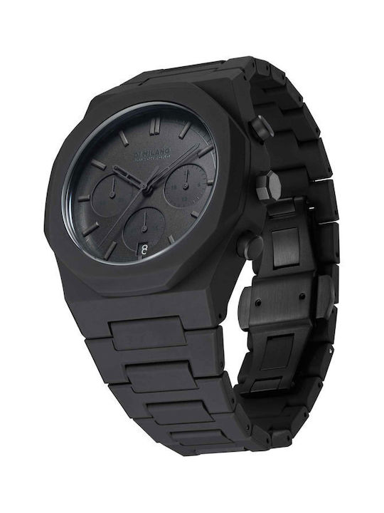 D1 Milano Men's Watch 40.5mm Chronograph Battery with Black Metal Bracelet