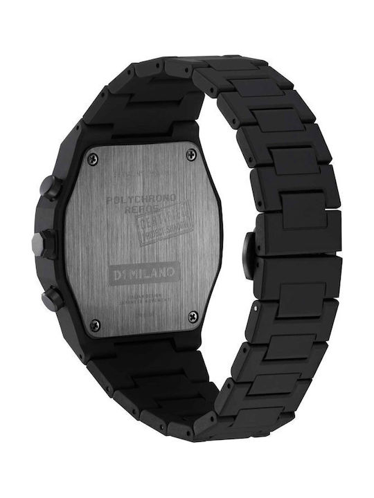 D1 Milano Men's Watch 40.5mm Chronograph Battery with Black Metal Bracelet