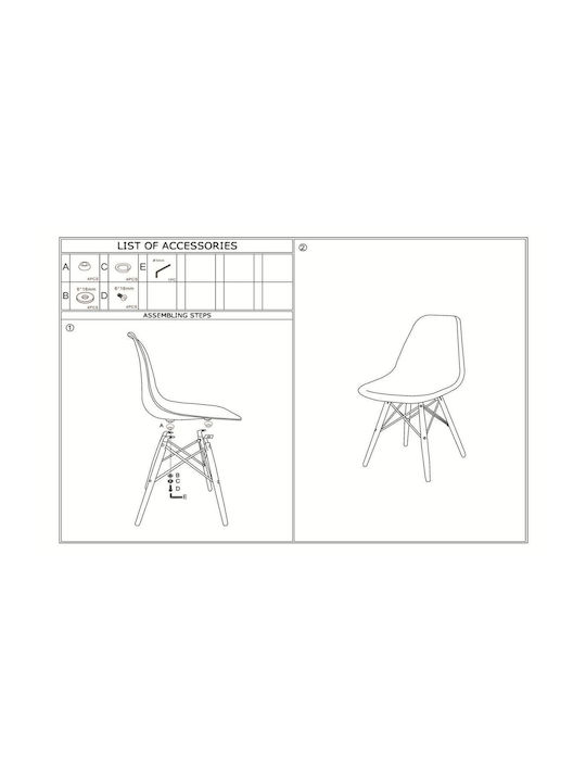 Art Stühle Küche Schwarz 4Stück 47x54x82cm