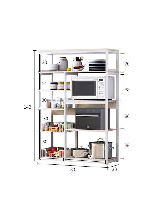 Bookcase Leena Dark Oak - Black 80x30x142cm