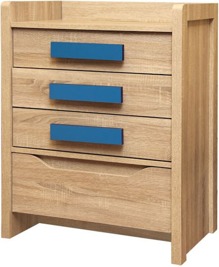 Kinderkommode Hellblau mit 4 Schubladen 63x40x80cm