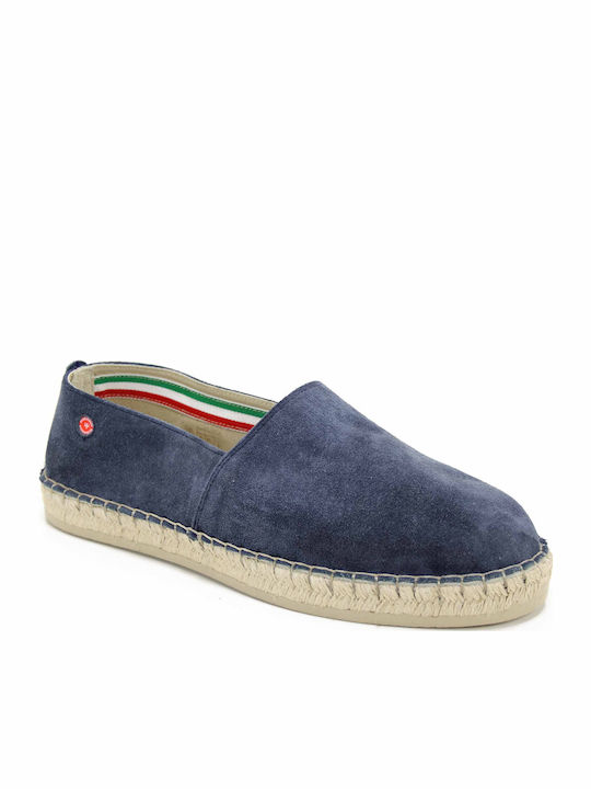 Leder Herren Espadrilles in Blau Farbe
