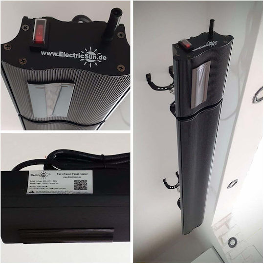 ElectricSun Convector Heater Wall 2800W with Electronic Thermostat and WiFi 180x15cm Black