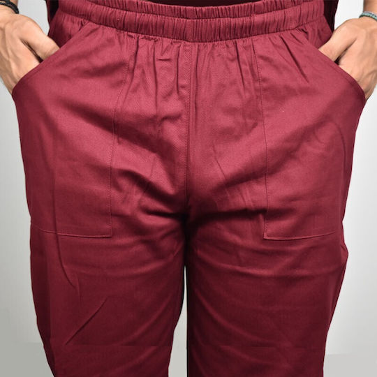 Tips Unisex Hose & Bluse Set Burgundisch