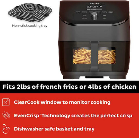 Instant Pot Vortex Plus ClearCook Heißluftfritteuse 5.7Es Schwarz