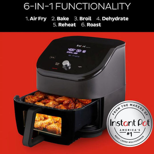 Instant Pot Vortex Plus ClearCook Heißluftfritteuse 5.7Es Schwarz